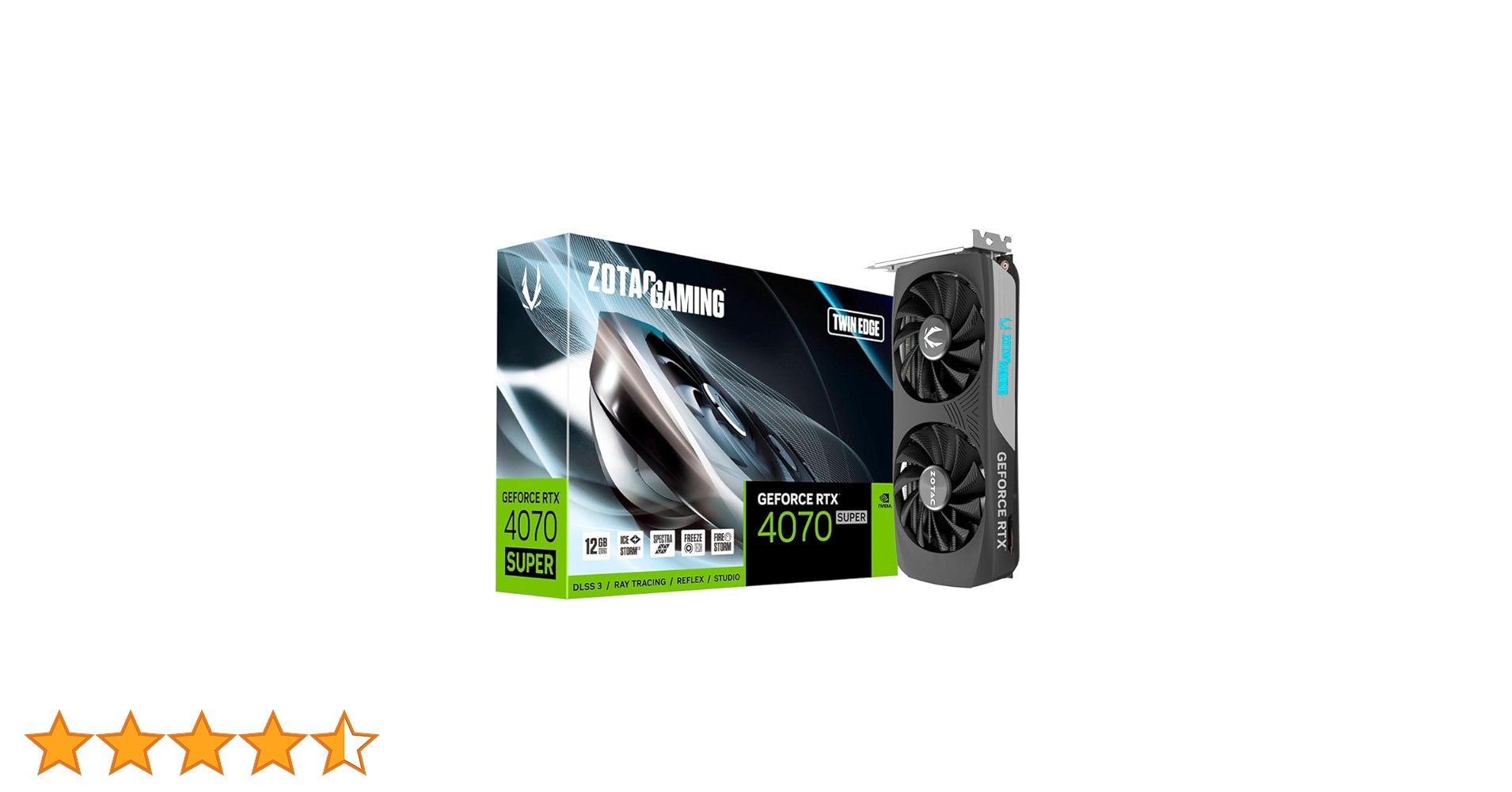 ZOTAC Gaming GEFORCE RTX 4070 Super Twin Edge - 12GB GDDR6X, 1x